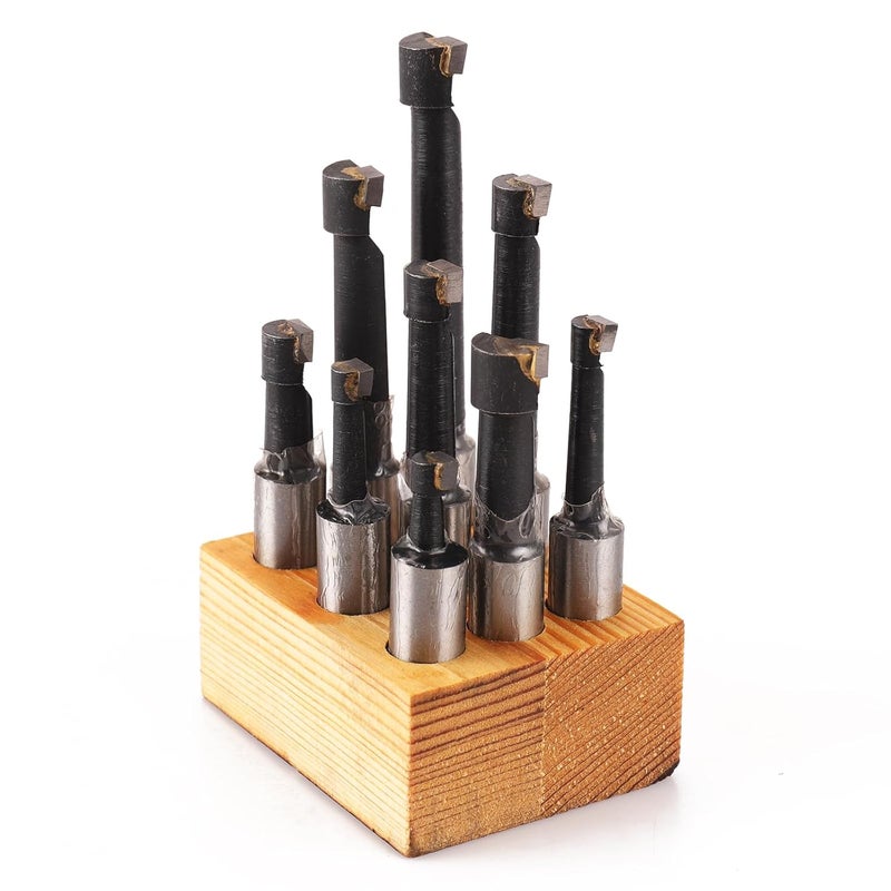 Oudtinx 9-Piece 1/2" Boring Bar Set - C6 Carbide Tipped Lathe Tools Kit for Metal Turning, Drilling, Milling (Includes Base) - Image 2